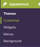 The appearance menu with Customise highlighted.